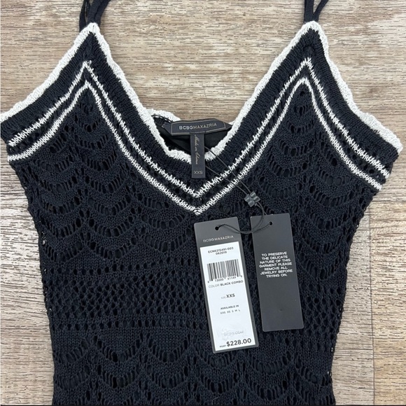 NWT BCBGMAXAZRIA Day Midi Crochet Dress $225 - Picture 4 of 4